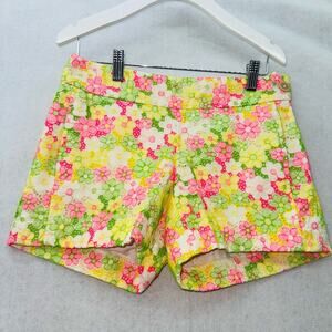 EUC Lilly Pulitzer Sloane Shorts 4.5” Inseam "Floral Sunbonnet Lace" size 00